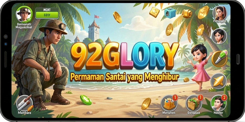 Tampilan menarik dari gameplay 92GLORY yang penuh warna.