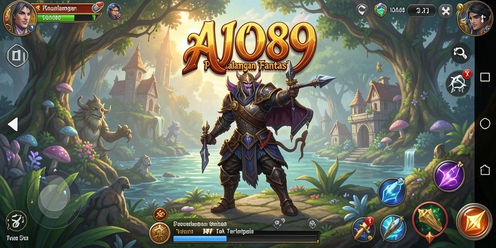 Tampilan gameplay AJO89 yang penuh petualangan RPG yang seru.