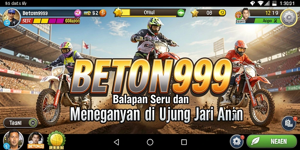 Screenshot gameplay BETON999 menampilkan aksi balapan yang intens.