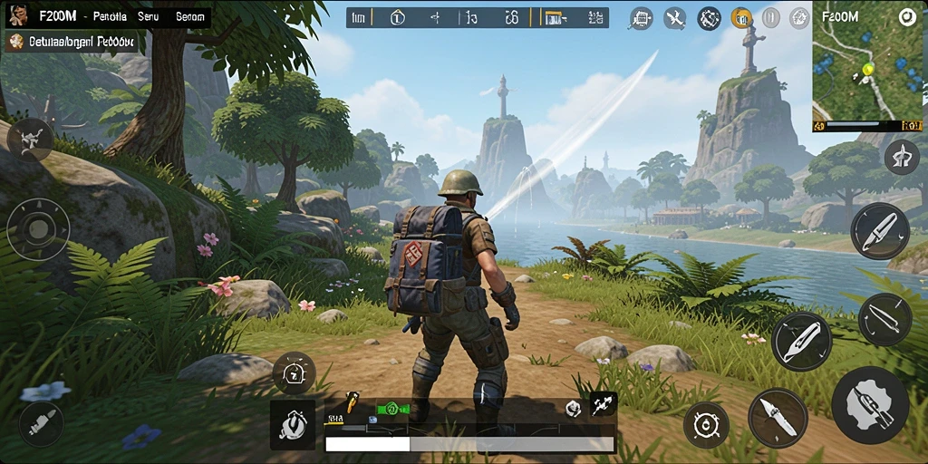 Screenshot F200M menampilkan petualangan menakjubkan di dunia terbuka.