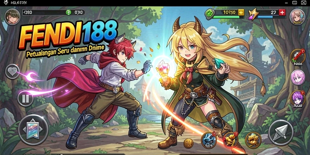 Screenshot FENDI188 menampilkan aksi karakter anime dalam pertarungan yang mendebarkan.