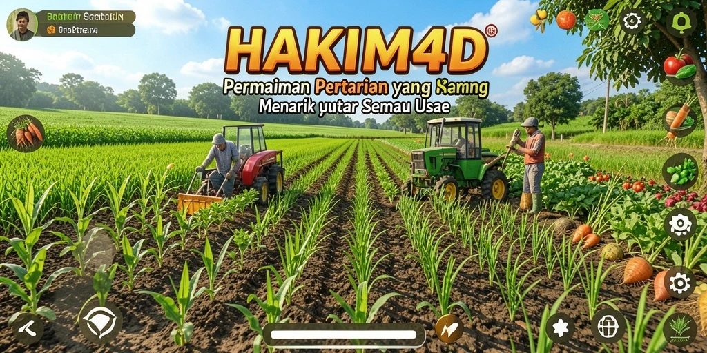 Screenshot HAKIM4D menampilkan gameplay seru dengan aktivitas pertanian yang beragam.