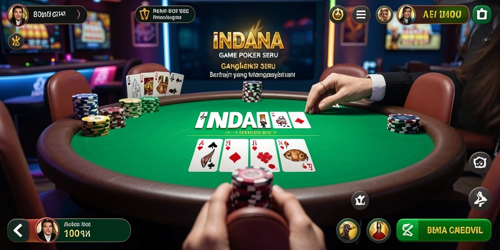 Tampilan gameplay Poker yang seru dan mengasyikkan di INDAAA.