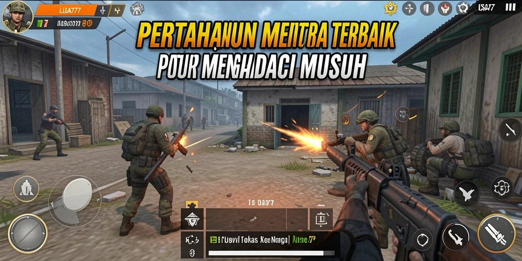 Screenshot gameplay menunjukkan menara yang kuat siap melawan musuh.