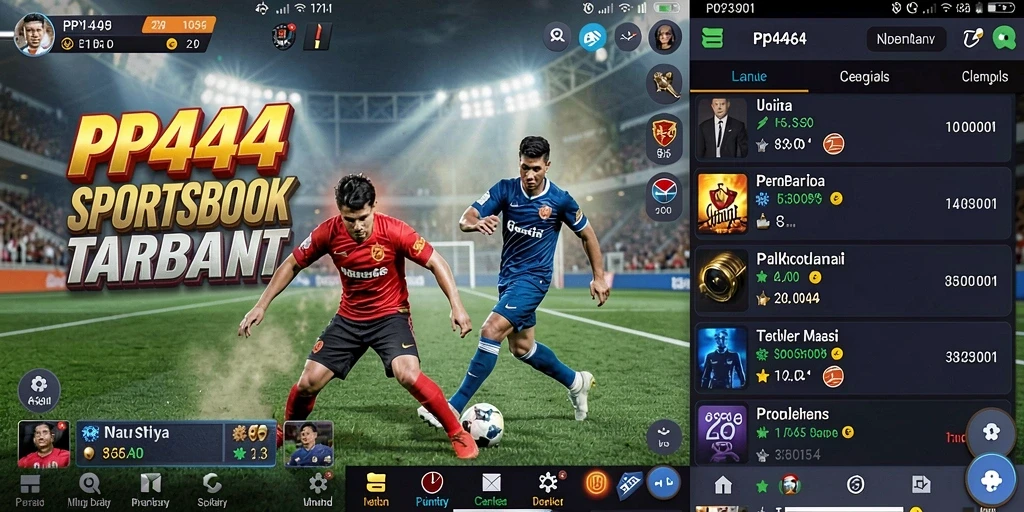 Screenshot utama PP444 menampilkan taruhan olahraga langsung yang menarik.