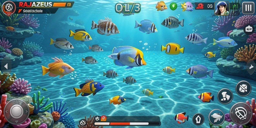 Tampilan menakjubkan gameplay RAJAZEUS yang penuh aksi Tembak Ikan.