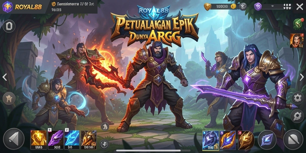Tangkapan layar menampilkan pertempuran epik dalam game ARPG.