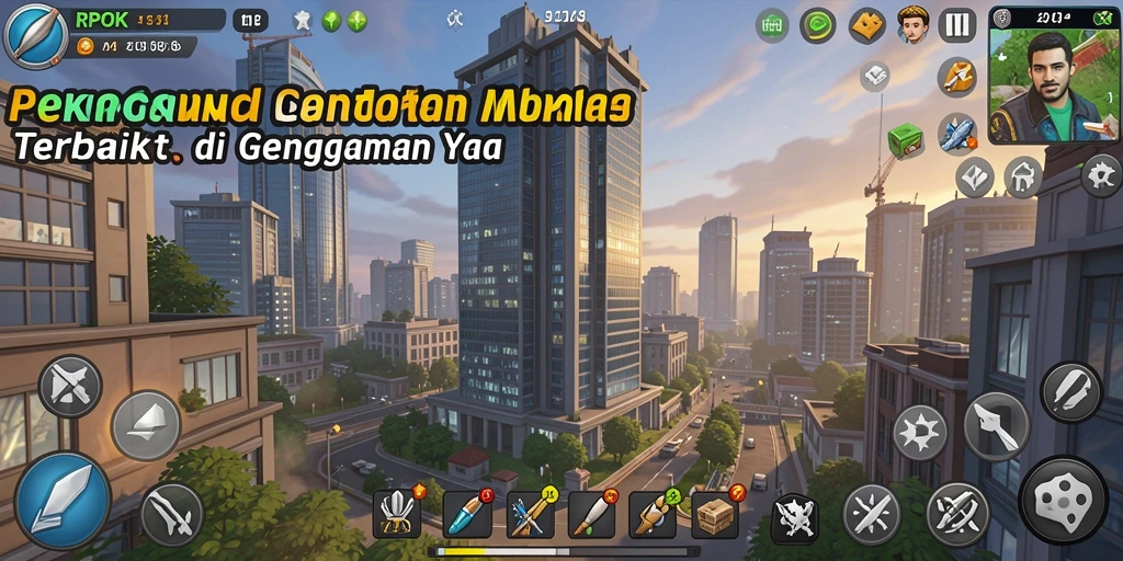 Tampilan gameplay RPOK dengan menara yang siap berperang.