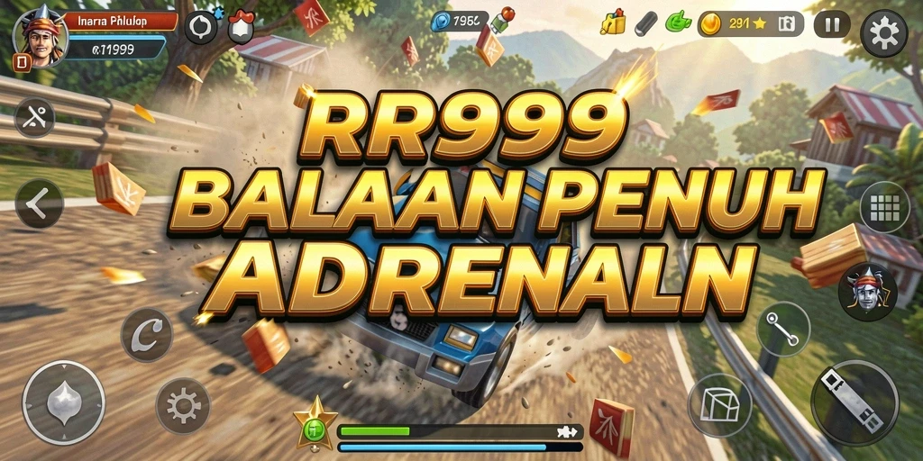 Tampilan gameplay balapan dinamis RR999 yang mendebarkan.